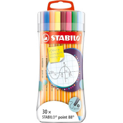 (8830-4) STABILO PEN 88 SLEEVE COLORES SURTIDOS ESTUCHE DE PLÁSTICO 30 UD