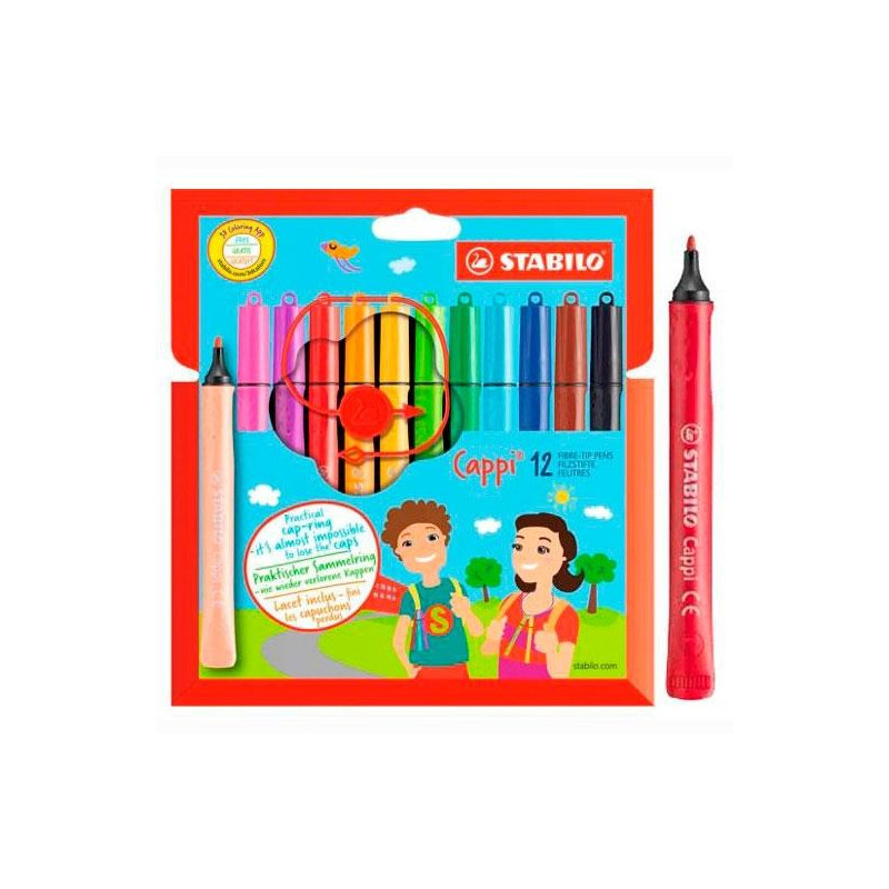 (168/12-4) STABILO ROTULADORES CON ANILLA CAPPI C/SURTIDOS ESTUCHE 12 UD