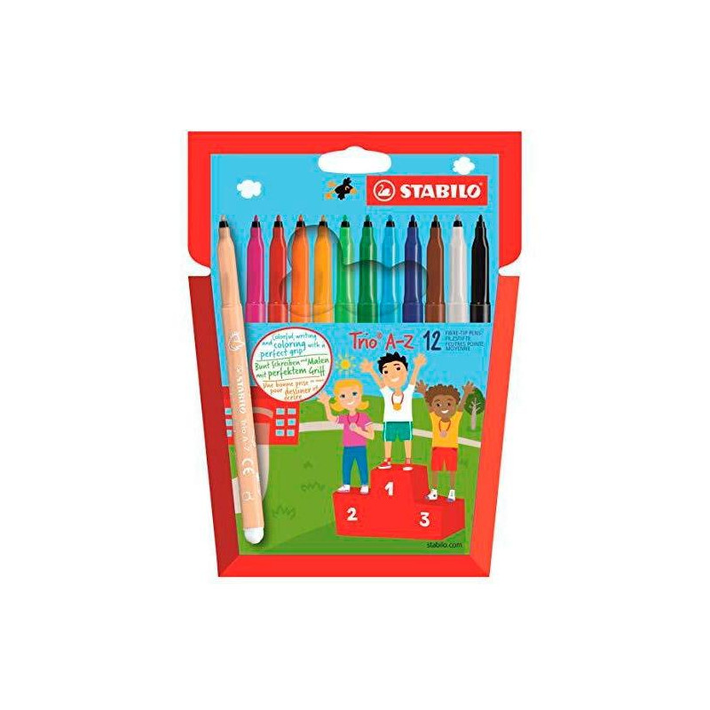 (378/1-12-01) STABILO ROTULADORES TRIO AZ C/SURTIDOS ESTUCHE 12 UD