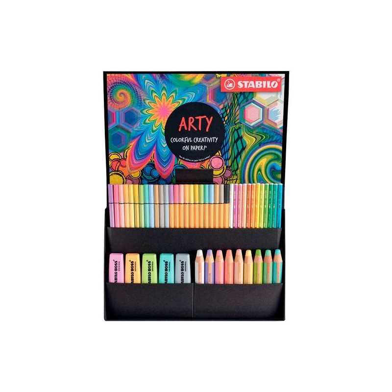 (77/6-2-20) STABILO SET CREATIVO ARTY PASTEL ESTUCHE 50 UD C/SURTIDOS