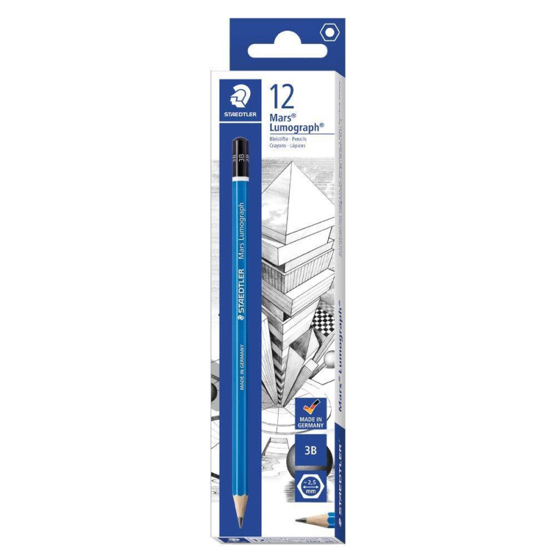 (100-3B) STAEDTLER LÁPIZ DE GRAFITO LUMOGRAPH 100-3B CAJA 12 UD