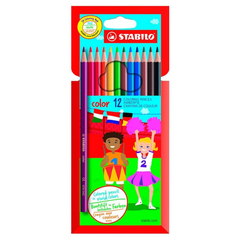 (1912/77-11) STABILO LÁPICES DE COLORES "COLOR" C/SURTIDOS ESTUCHE 12 UD