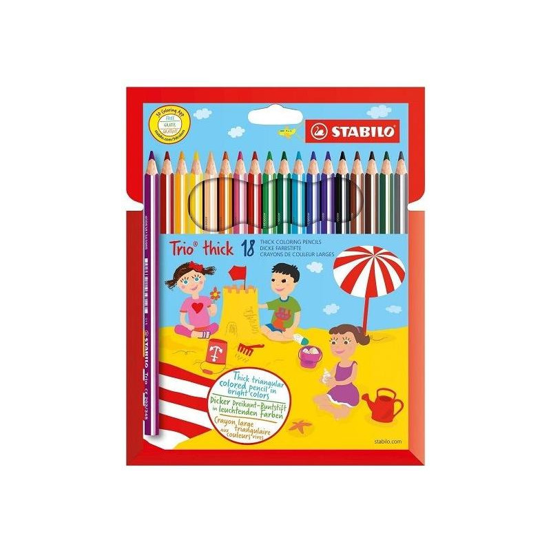 (203/18-01) STABILO LÁPICES DE COLORES TRIO THICK C/SURTIDOS ESTUCHE 18 UD