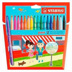 (280/18-01) STABILO ROTULADORES POWER C/SURTIDOS ESTUCHE 18 UD