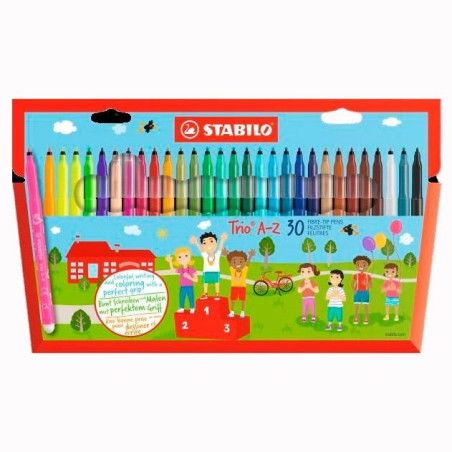 (378/1-30-01) STABILO ROTULADORES TRIO AZ C/SURTIDOS ESTUCHE 30 UD