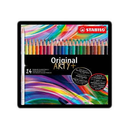 (8774-6) STABILO LÁPICES DE COLORES ORIGINAL ARTY+ C/SURTIDOS ESTUCHE DE METAL 24 UD