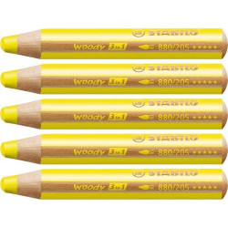 (880/205) STABILO LÁPICES DE COLORES WOODY 3 EN 1 AMRILLO ESTUCHE 5 UD