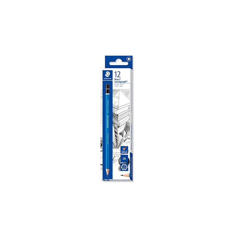(100-2B) STAEDTLER LÁPIZ DE GRAFITO LUMOGRAPH 100-2B CAJA 12 UD