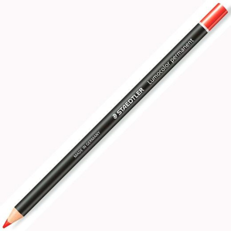 (108 20-2) STAEDTLER MARCADOR PERMANENTE EN SECO LUMOCOLOR GLASOCHROM ROJO
