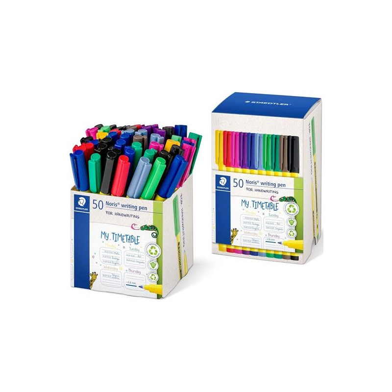 (307-S CT50) STAEDTLER ROTULADORES NORIS WRITING PEN 307 PUNTA FINA C/SURTIDOS CAJA EXPOSITORA 50 UD