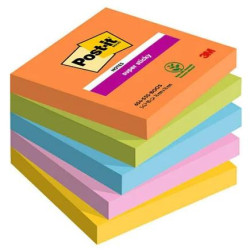 (7100258933) POST-IT BLOCS NOTAS SUPER STICKY 90 HOJAS 4 COLORES NEÓN LUGARES BOOST 76X76 5 BLOCS