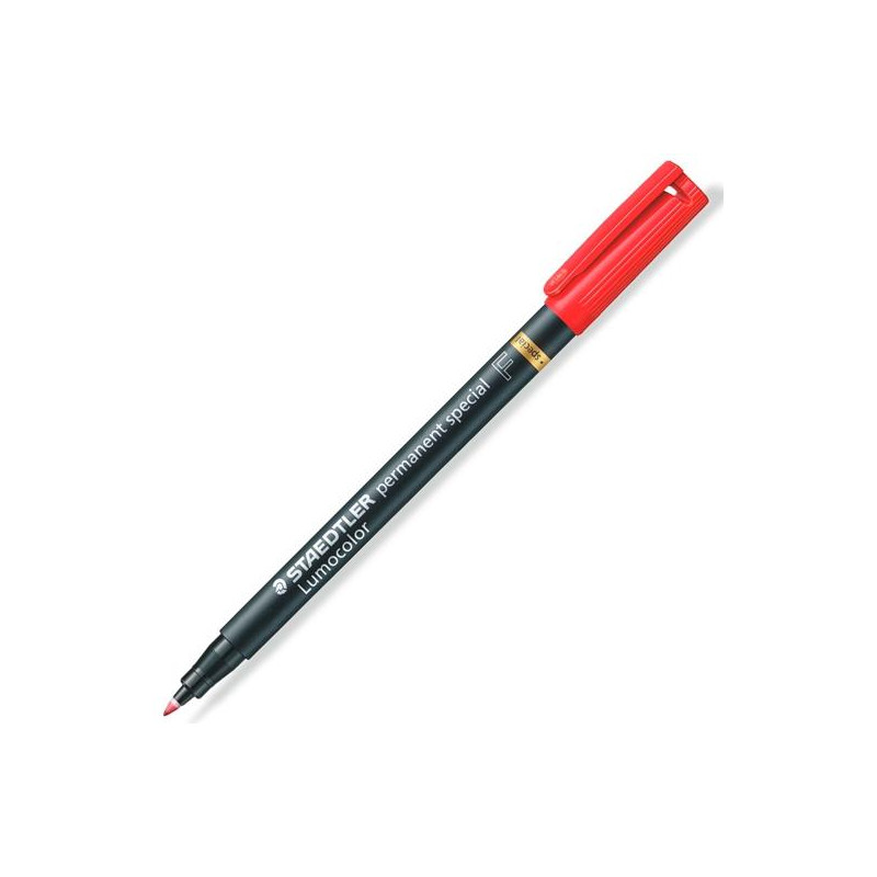 (319 F-2) STAEDTLER ROTULADOR ESPECIAL PERMANENTE LUMOCOLOR F ROJO