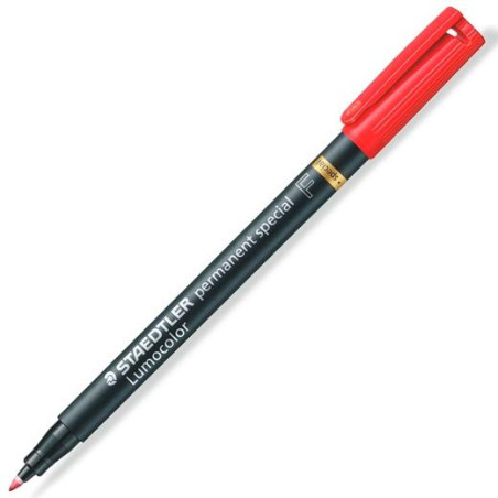 (319 F-2) STAEDTLER ROTULADOR ESPECIAL PERMANENTE LUMOCOLOR F ROJO