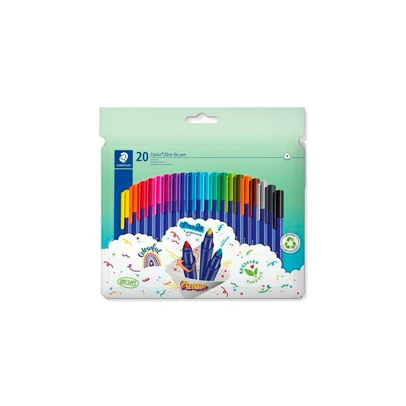 (323 C20) STAEDTLER ROTULADOR TRIPLUS COLOR 323 TRIANGULAR C/SURTIDOS ESTUCHE 20 UD