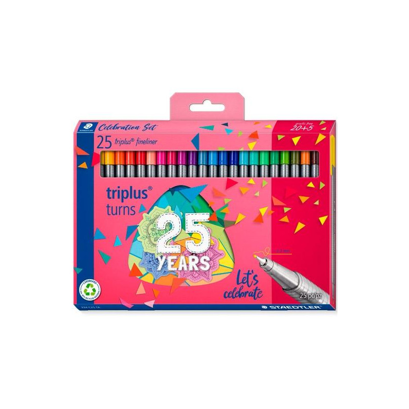 (334 C25 TA) STAEDTLER ESTUCHE 20+5 ROTULADORES TRIPLUS FINELINER 334 PUNTA SUPERFINA C/SURTIDOS