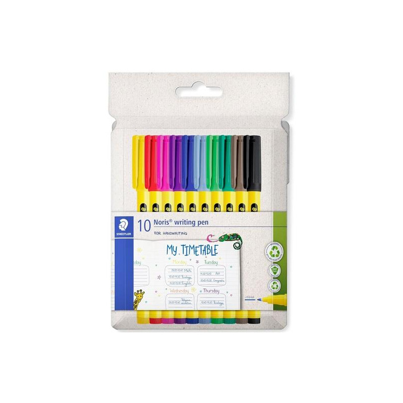 (307 C10) STAEDTLER ROTULADORES NORIS WRITING PEN 307 PUNTA FINA C/SURTIDOS ESTUCHE 10 UD