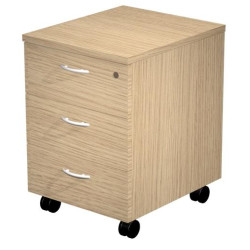 (60021-C) ARTEXPORT CAJONERA PRESTO 3 CAJONES C/RUEDAS GUÍAS METÁLICAS CERRADURA ROBLE -DESMONTADO-