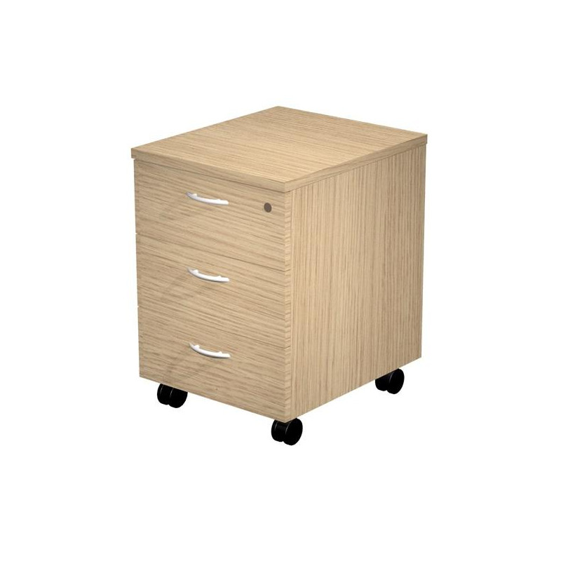 (60021-C) ARTEXPORT CAJONERA PRESTO 3 CAJONES C/RUEDAS GUÍAS METÁLICAS CERRADURA ROBLE -DESMONTADO-