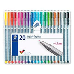 (334 SB20) STAEDTLER ESTUCHE 20 ROTULADORES TRIPLUS FINELINER 334 COLORES SURTIDOS