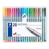 (334 SB20) STAEDTLER ESTUCHE 20 ROTULADORES TRIPLUS FINELINER 334 COLORES SURTIDOS