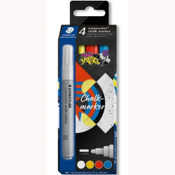(344 C4) STAEDTLER MARCADOR DE TIZA LÍQUIDA LUMOCOLOR 344 C/SURTIDOS ESTUCHE 4 UD