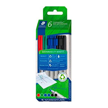 (316 C6-1) STAEDTLER ROTULADOR NO PERMANENTE LUMOCOLOR ECO+ EDITION 318 F 0