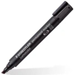 (350-9) STAEDTLER ROTULADOR PERMANENTE LUMOCOLOR 350 PUNTA BISELADA NEGRO