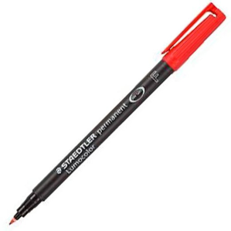 (318-2) STAEDTLER ROTULADOR PERMANENTE LUMOCOLOR 318-2 F ROJO