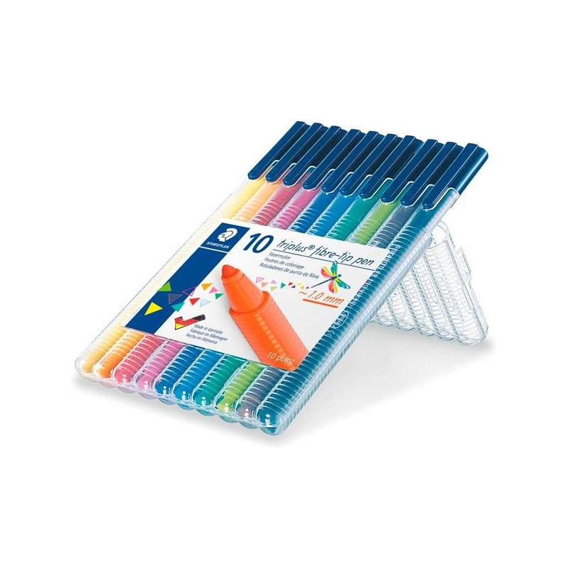 (323 SB10) STAEDTLER ROTULADOR PUNTA DE FIBRA TRIPLUS COLOR ESTUCHE 10 UNIDADES