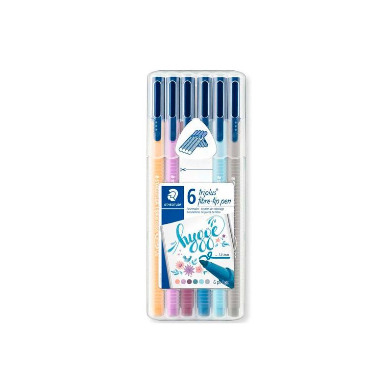 (323SB6CS12) STAEDTLER ROTULADOR TRIPLUS COLOR 323 C/SURTIDOS SUAVES ESTUCHE 6U