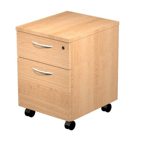 (60022-6) ARTEXPORT CAJONERA PRESTO 2 CAJONES C/RUEDAS GUÍAS METÁLICAS CERRADURA HAYA -DESMONTADO-