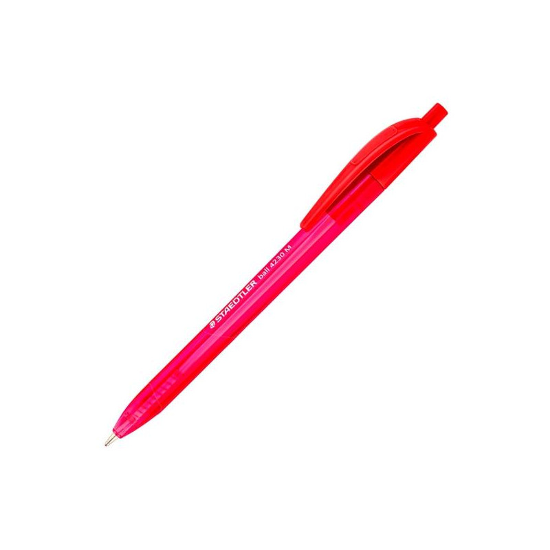 (4230 M-2) STAEDTLER BOLÍGRAFO RETRÁCTIL BALL 4230 M 1.0MM TRIANGULAR ROJO CAJA 10 UD