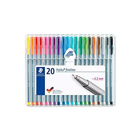 (334 SB20) STAEDTLER ESTUCHE 20 ROTULADORES TRIPLUS FINELINER 334 COLORES SURTIDOS