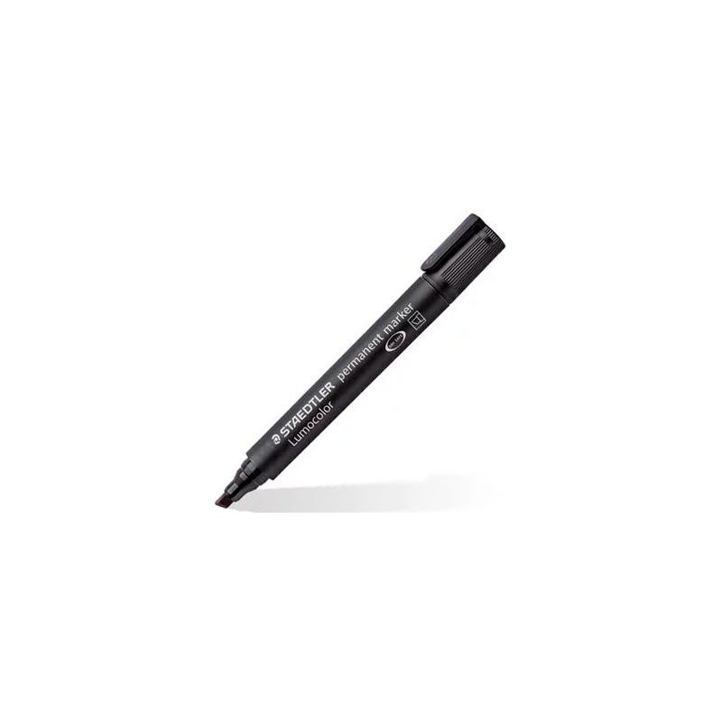 (350-9) STAEDTLER ROTULADOR PERMANENTE LUMOCOLOR 350 PUNTA BISELADA NEGRO