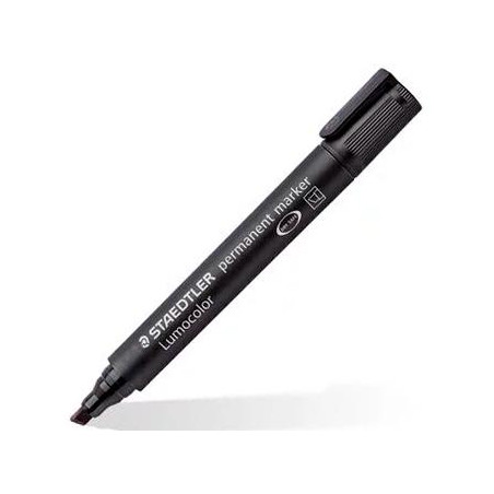 (350-9) STAEDTLER ROTULADOR PERMANENTE LUMOCOLOR 350 PUNTA BISELADA NEGRO