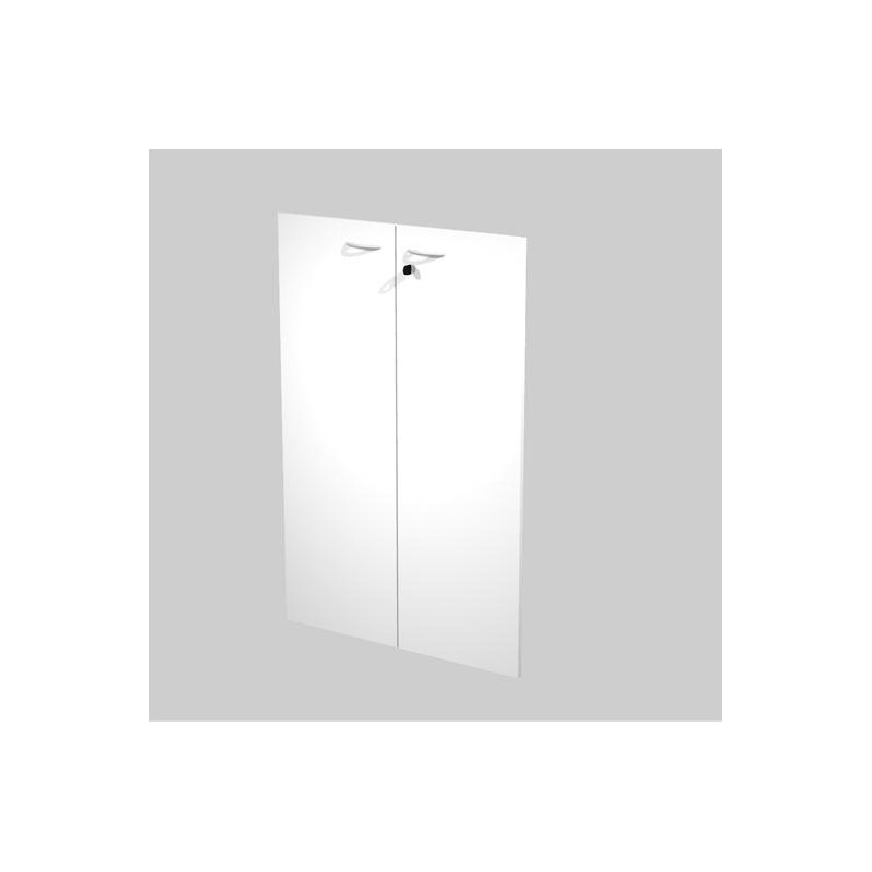 (60069M-3) ARTEXPORT PAREJA DE PUERTAS PARA ESTANTERÍA MEDIA PRESTO 18MM CON CERRADURA BLANCO