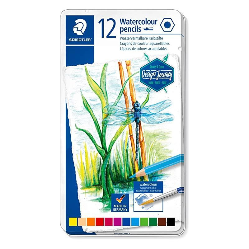 (14610C M12) STAEDTLER LÁPICES DE COLORES DESING JOURNEY 14610C C/SURTIDOS ESTUCHE METAL 12 UD