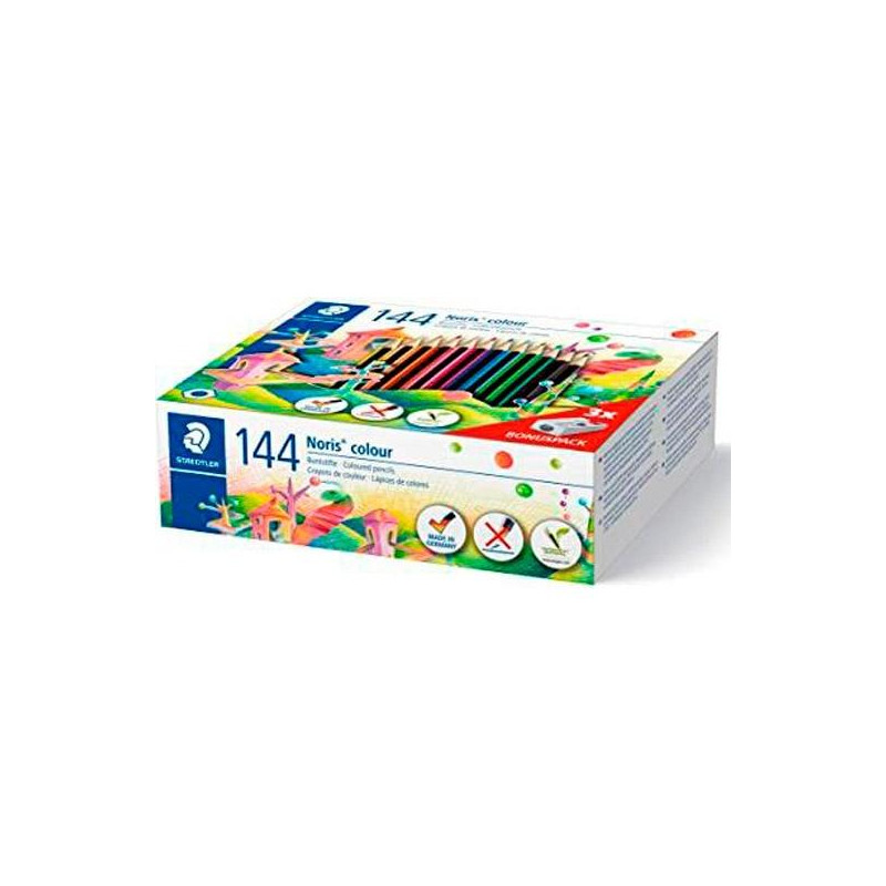 (185 C144) STAEDTLER LÁPICES DE COLORES WOPEX ECOLÓGICO 12 COLORES SURTIDOS ESTUCHE 144 UD