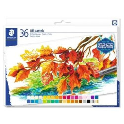 (2420 C36) STAEDTLER CERAS BLANDAS PASTELES AL ÓLEO 70MM COLORES SURTIDOS ESTUCHE 36 UD