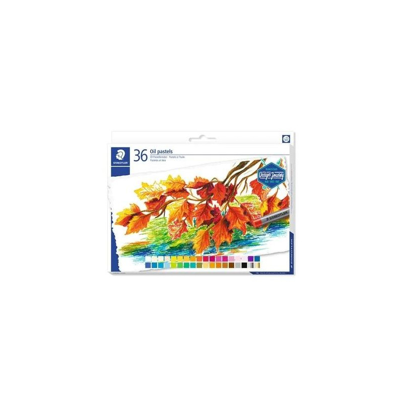 (2420 C36) STAEDTLER CERAS BLANDAS PASTELES AL ÓLEO 70MM COLORES SURTIDOS ESTUCHE 36 UD