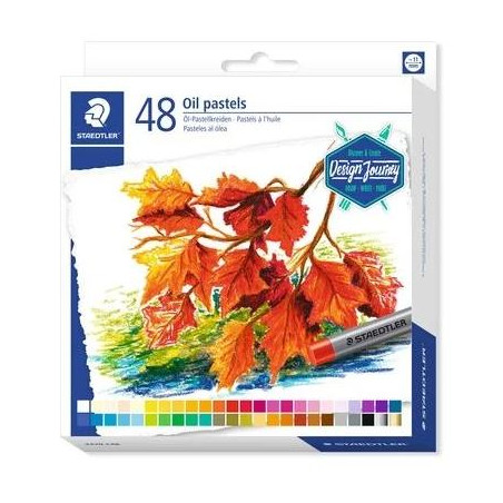 (2420 C48) STAEDTLER CERAS BLANDAS PASTELES AL ÓLEO 70MM COLORES SURTIDOS ESTUCHE 48 UD