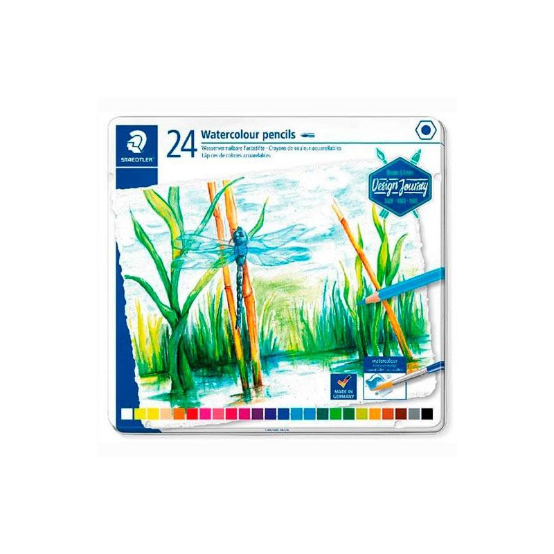 (14610C M24) STAEDTLER LÁPICES DE COLORES DESING JOURNEY 14610C C/SURTIDOS ESTUCHE METAL 24 UD