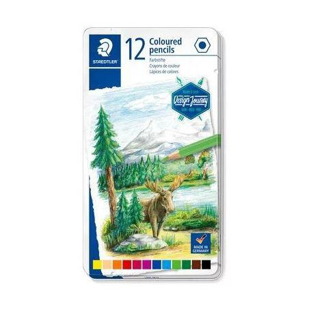 (146C M12) STAEDTLER LÁPICES DE COLORES DESING JOURNEY 146C C/SURTIDOS ESTUCHE METAL 12 UD