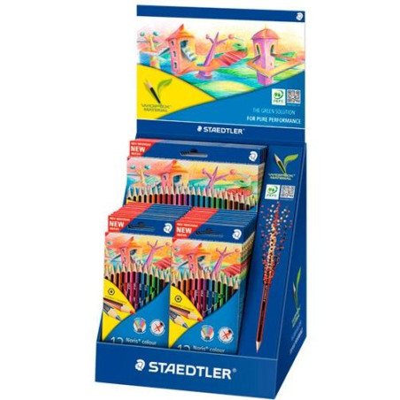 (185 CA-1) STAEDTLER LÁPICES DE COLORES WOPEX ECOLÓGICO C/SURTIDOS EXPOSITOR C12-20U - C24-5U-
