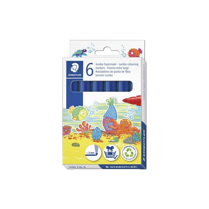 (340 C6-3) STAEDTLER ROTULADOR NORIS CLUB GRUESO AZUL ESTUCHE 6 UD