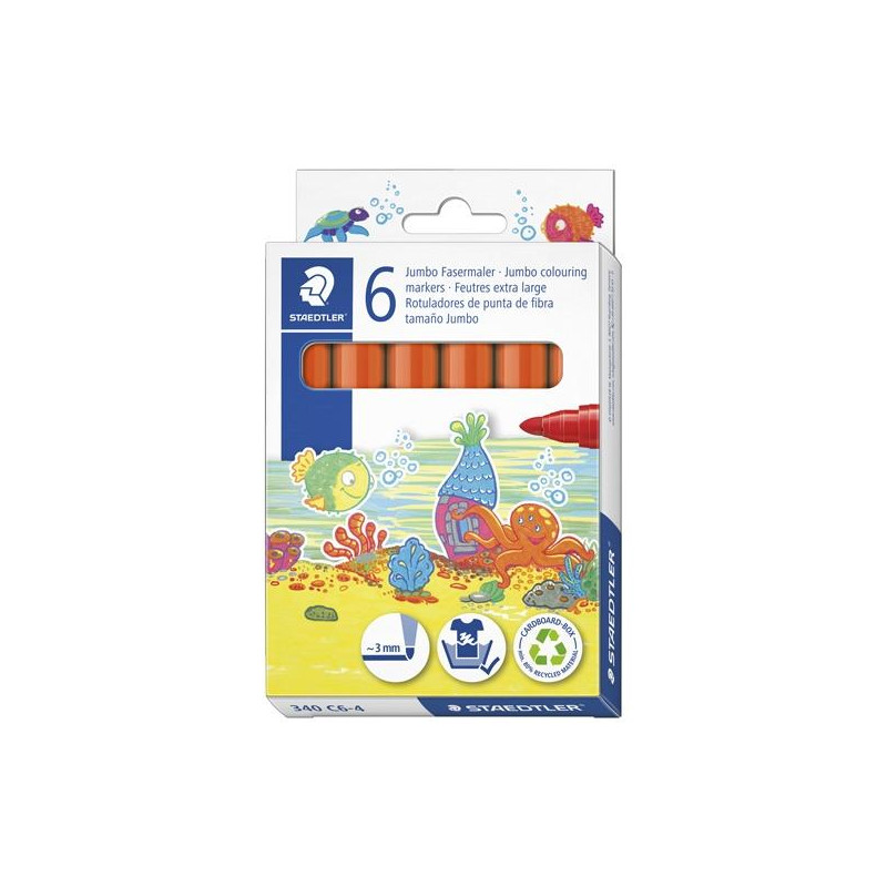 (340 C6-4) STAEDTLER ROTULADOR NORIS CLUB GRUESO NARANJA ESTUCHE 6 UD