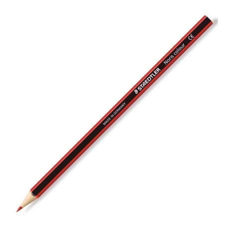 (185-2) STAEDTLER LÁPICES DE COLORES NORIS COLOUR MADERA WOPEX ECOLÓGICA ROJO CLARO