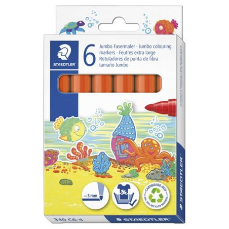 (340 C6-4) STAEDTLER ROTULADOR NORIS CLUB GRUESO NARANJA ESTUCHE 6 UD