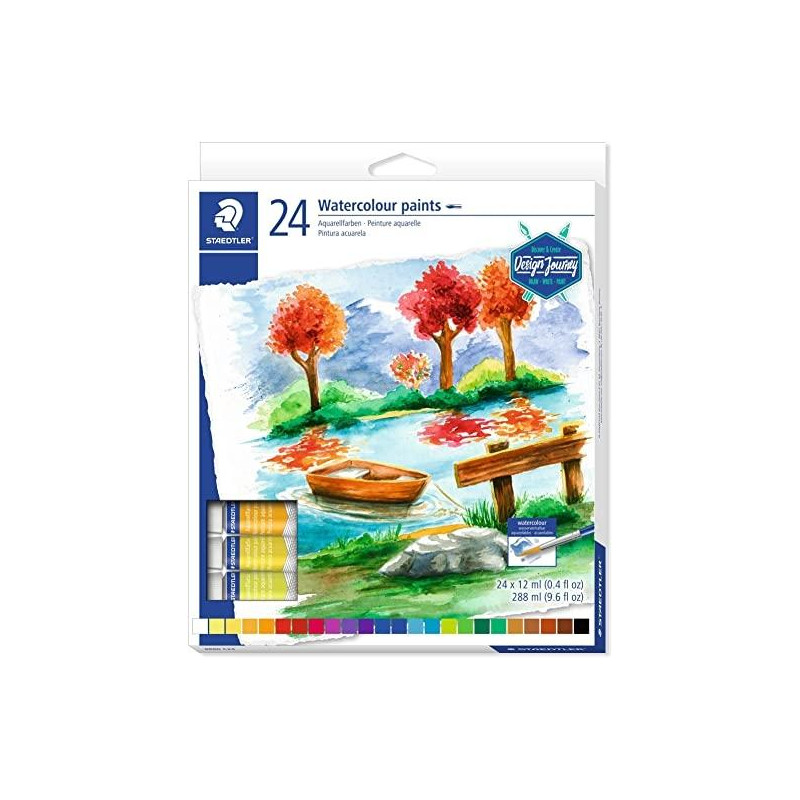 (8880 C24) STAEDTLER ACUARELAS EN TUBO 12ML SURTIDOS ESTUCHE 24U