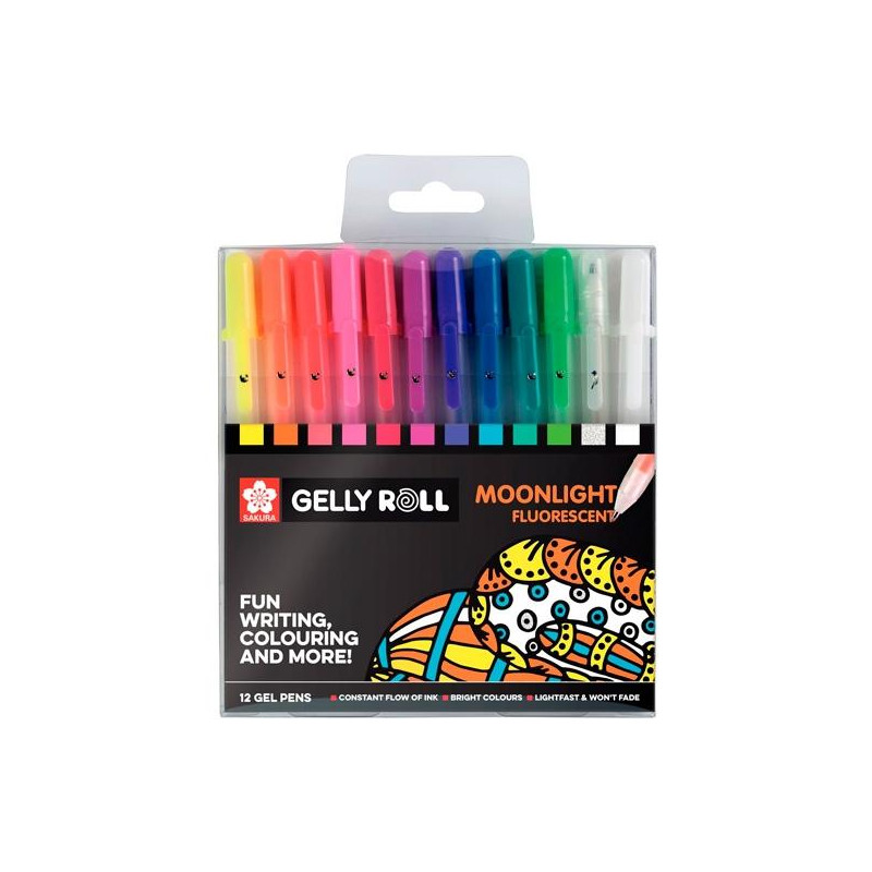 (POXPGBMOO12) TALENS SAKURA BOLÍGRAFOS GELLY ROLL MOONLIGHT ESTUCHE DE 12 C/SURTIDOS